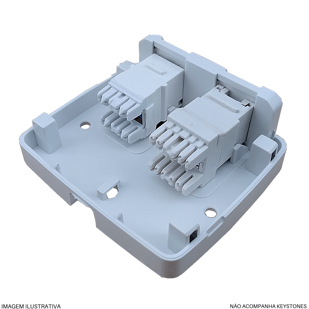 Caixa De Sobrepor Rj Sa Das Keystone Branco Ed Cabos