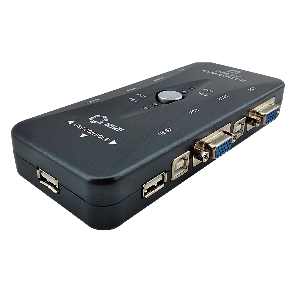 Switch KVM VGA USB 4 Portas ED CABOS