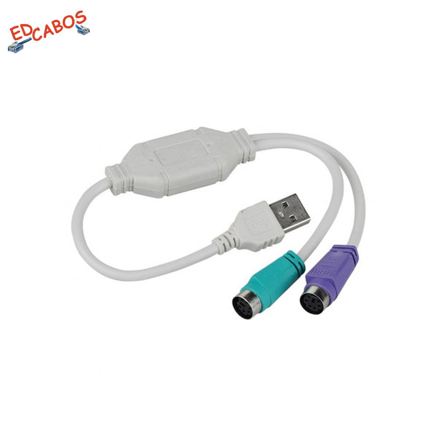 Cabo Adaptador USB para PS2 Teclado e Mouse