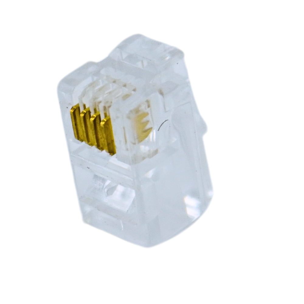 Conector RJ11 4 Vias 4P4C para Instalações Telefônicas