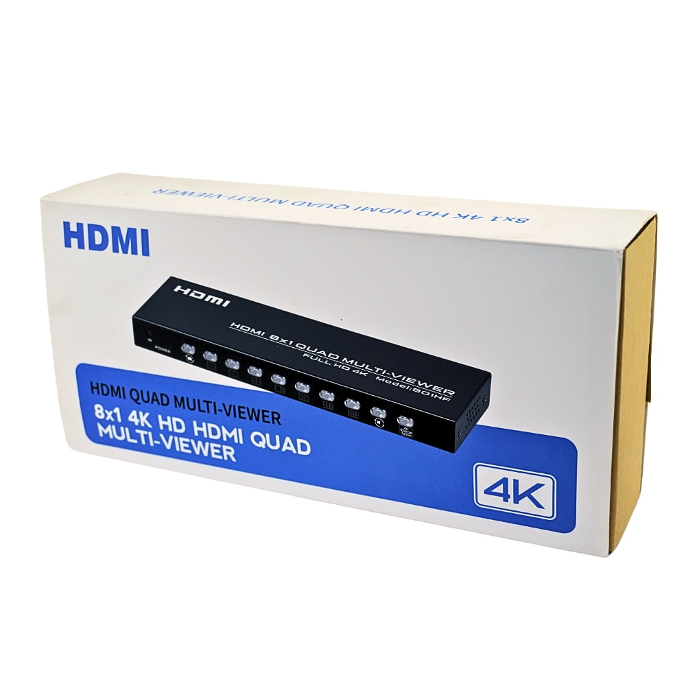 Multi Viewer HDMI 8x1 com Fonte e Resolução 4K