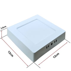 Plafon Quadrado Sobrepor 6W LED Branco Quente Elgin