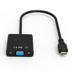 Adaptador Mini HDMI para VGA com Áudio