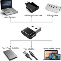 Adaptador USB C Fêmea para USB Macho