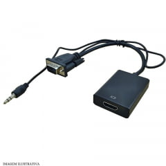 Adaptador VGA Para HDMI C/ Cabo Auxiliar P2