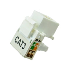 Conector Fêmea RJ11 Keystone Cat3 Para Redes de Telefonia