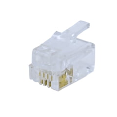 Conector RJ11 4 Vias 4P4C para Instalações Telefônicas