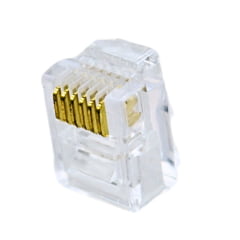 Conector RJ11 6x6 para Linhas Telefônicas Múltiplas