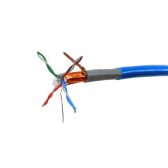 Cabo de Rede Cat6 SFTP Blindado Dupla Capa Azul