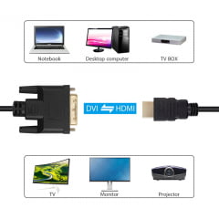 Cabo DVI para HDMI Full HD 