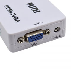 Conversor HDMI para VGA + Audio com Fonte