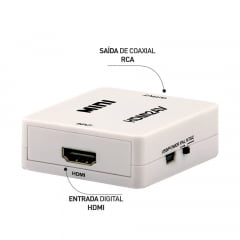 Conversor HDMI RCA com Cabo USB Alimentação 5v