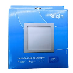 Plafon Quadrado Sobrepor 24W LED Branco Frio Elgin