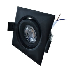 Spot Led Embutir Quadrado 3W Preto Elgin 3000K