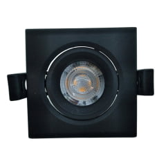 Spot Led Embutir Quadrado 3W Preto Elgin 3000K