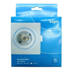 Spot Led Embutir Quadrado 5W Branco Elgin 6500K