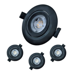 Spot Led Embutir Redondo 3W Preto Elgin 3000K