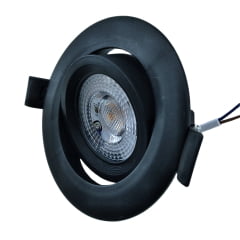 Spot Led Embutir Redondo 3W Preto Elgin 3000K