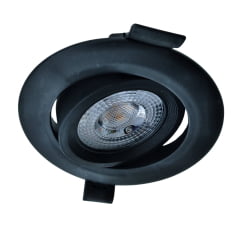 Spot Led Embutir Redondo 3W Preto Elgin 3000K