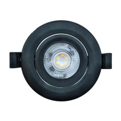 Spot Led Embutir Redondo 3W Preto Elgin 3000K