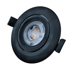 Spot Led Embutir Redondo 3W Preto Elgin 6500K