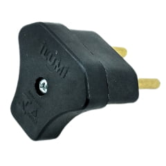 Plug de Tomada Macho 10A 2 Pinos 90º Ilumi 1428