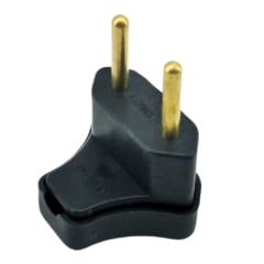 Plug de Tomada Macho 10A 2 Pinos 90º Ilumi 1428