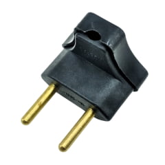 Plug de Tomada Macho 10A 2 Pinos 90º Ilumi 1428