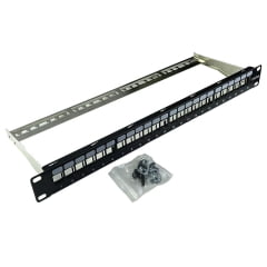 Patch Panel Descarregado Blindado 24 Portas 