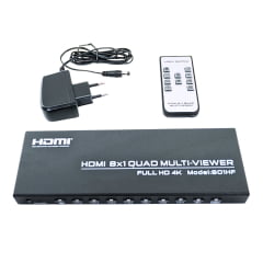 Multi Viewer HDMI 8x1 com Fonte e Resolução 4K